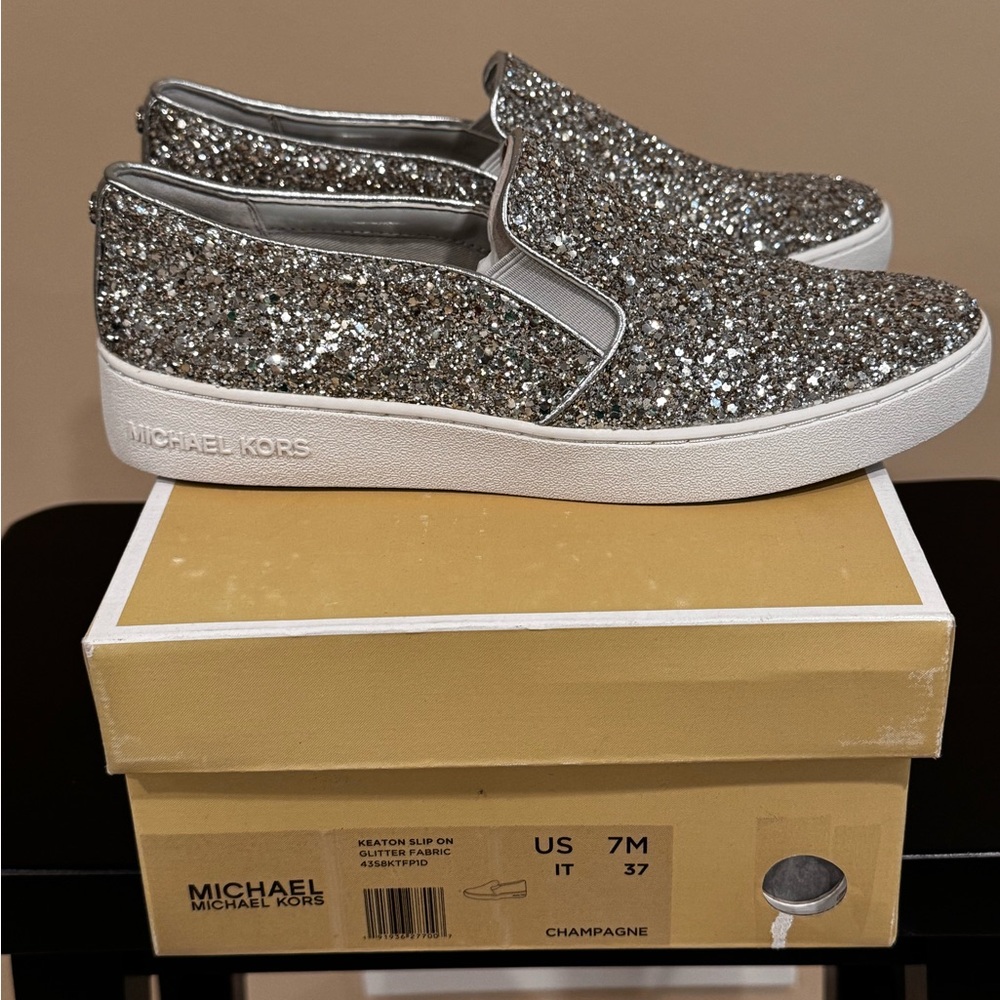 Michael Kors Keaton Glitter Slip-Ons